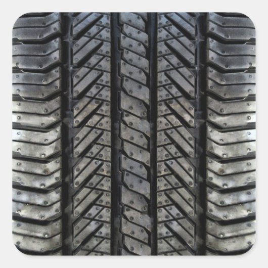 Gummireifen Automobiltextur Quadratischer Aufkleber (Vorderseite)