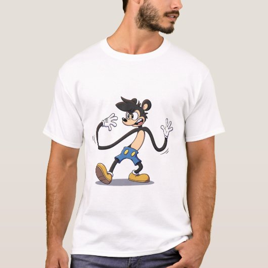 Gummischlauch-Retro: Ein bendy Cartoon-Charakter T-Shirt (Vorderseite)