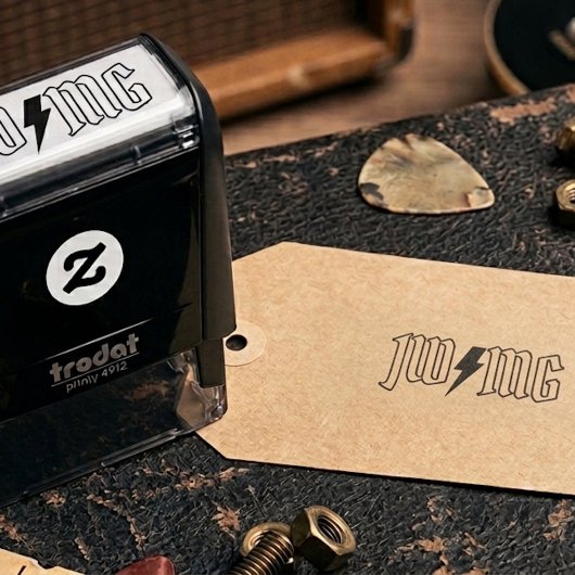 Gummistempel Rock Blitz-Paar-Monogramm Permastempel