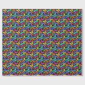 Gummiwurm-Geschenkpapier in Regenbogenfarben Geschenkpapier (Flach)