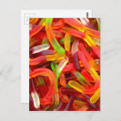 Gummiwurm Postkarte (Vorne/Hinten)