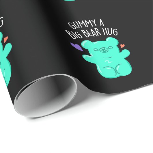 Gummy A Big Bar Hug Funny Candy Pub Dark BG Geschenkpapier (Rolleneckpunkt)