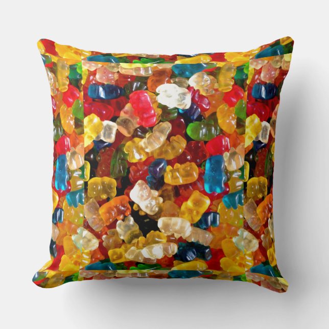 Gummy Bären Candy Regenbogen werfen Kissen (Vorderseite)