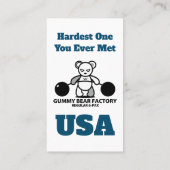 Gummy Bären Factory AB Ausbildung Visitenkarte (Rückseite)