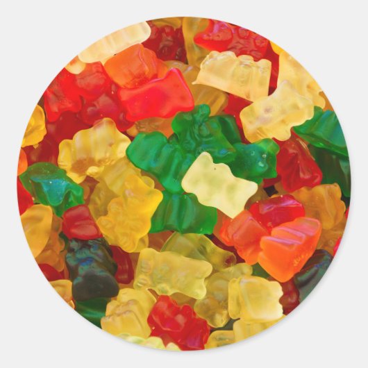 Gummy Bären-Regenbogen-Candy Runder Aufkleber (Vorderseite)