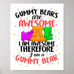 Gummy Bären tanzend Tiercreme für erwachsene KI Poster