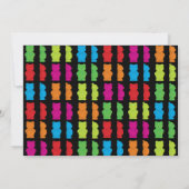 Gummy Bear Pattern Kid's Birthday Black Einladung (Rückseite)