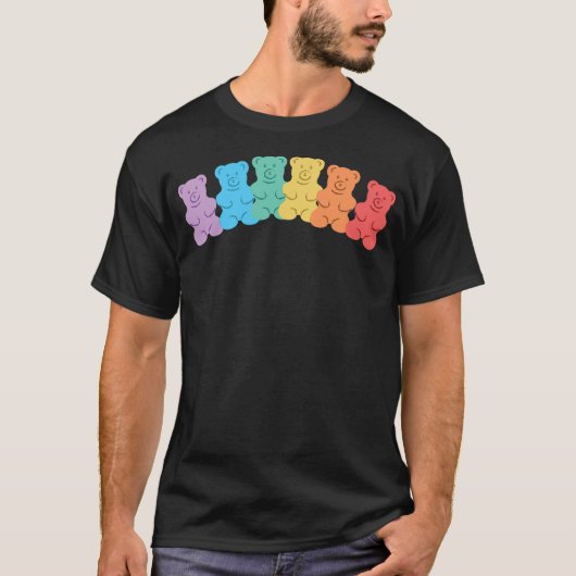 Gummy Bear Rainbow, Funny Gummy Bear T-Shirt (Vorderseite)