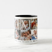 Gummy Collage, 10 Foto Gitter, Geschenk für Oma Zweifarbige Tasse (Mittel)