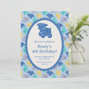 Gummy Cow Glaziale Beere Eisblau Party Einladung