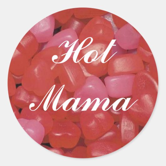 Gummy Heart Hot Mama Sticker (Vorderseite)