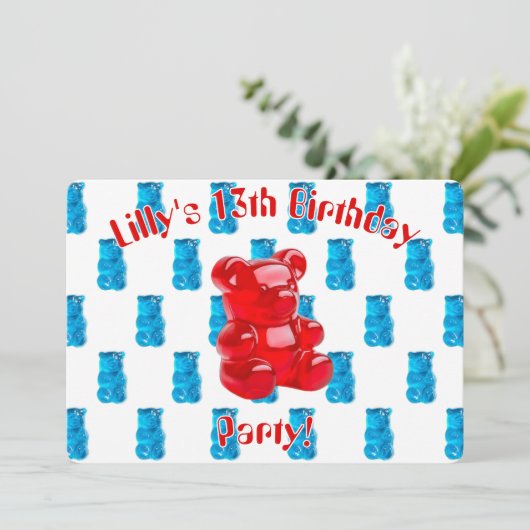 Gummy Jelly  Einladung (Stehend Vorderseite)