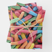 Gummy Worms Wrapping Paper Geschenkpapier Set (Beispiel)