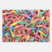 Gummy Worms Wrapping Paper Geschenkpapier Set (Vorderseite)
