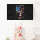Gun American Flag 4. Juli Banner (Insitu)