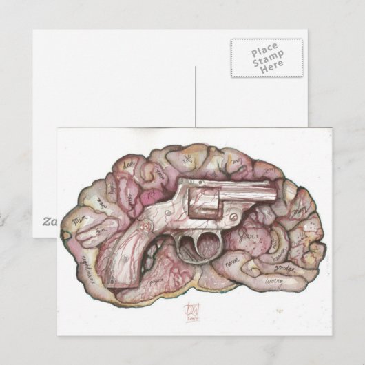 Gun Brain Postkarte (Vorne/Hinten)