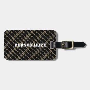 Gun Camouflage GI Rifle Black Sepia Gepäckanhänger