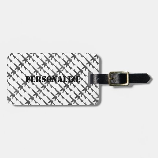 Gun Camouflage GI Rifle Cool B/W Gepäckanhänger (Vorderseite horizontal)