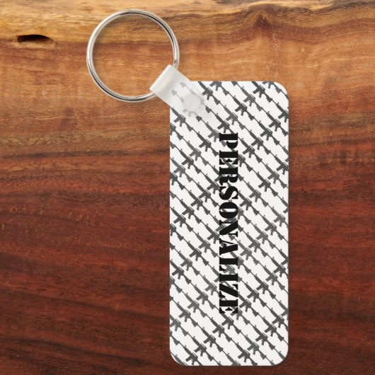 Gun Camouflage GI Rifle Cool B/W Schlüsselanhänger (Vorderseite)