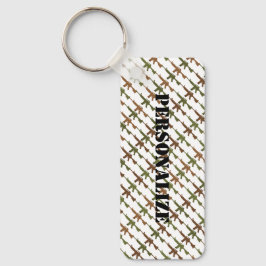 Gun Camouflage GI Rifle Cool Snowy Schlüsselanhänger