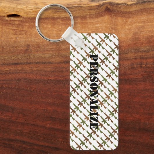 Gun Camouflage GI Rifle Cool Snowy Schlüsselanhänger (Vorderseite)