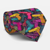 Gun Colorful Shooting Shooter Vibrant Krawatte (Gerollt)