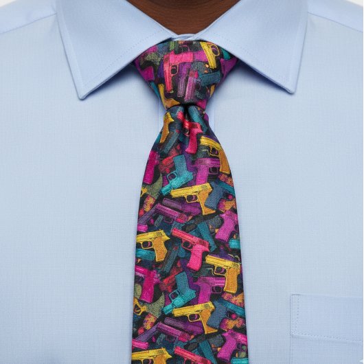 Gun Colorful Shooting Shooter Vibrant Krawatte