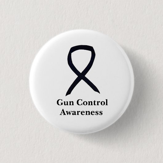 Gun Control Awareness Black Ribbon Button Pin (Vorderseite)