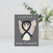 Gun Control Awareness Black Ribbon Custom Cards Postkarte (Stehend Vorderseite)
