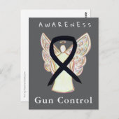 Gun Control Awareness Black Ribbon Custom Cards Postkarte (Vorne/Hinten)