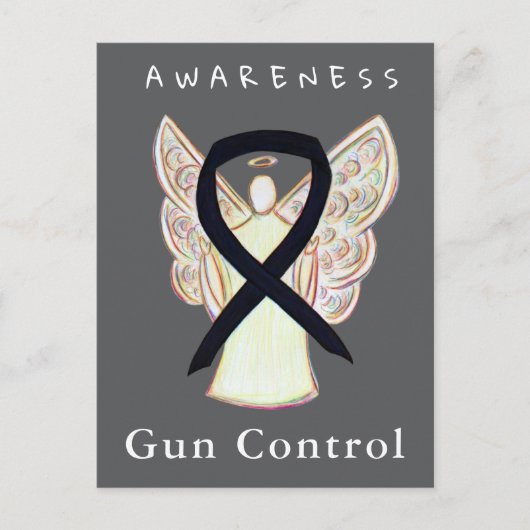 Gun Control Awareness Black Ribbon Custom Cards Postkarte (Vorderseite)