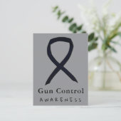 Gun Control Awareness Black Ribbon Postcards Postkarte (Stehend Vorderseite)