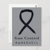 Gun Control Awareness Black Ribbon Postcards Postkarte (Vorne/Hinten)