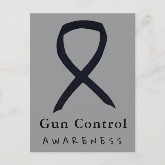 Gun Control Awareness Black Ribbon Postcards Postkarte (Vorderseite)