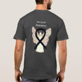 Gun Control Black Awareness Ribbon Angel T-Shirt (Rückseite)
