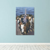 Gun-Crew in Siegesformation - US-Marine Leinwanddruck (Insitu (Holzboden))