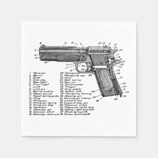 Gun Diagramm V2 Serviette (Vorderseite)