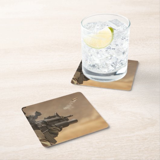 Gun Ejection Muschel Rechteckiger Pappuntersetzer (Vor Ort)