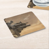 Gun Ejection Muschel Rechteckiger Pappuntersetzer (angewinkelt)