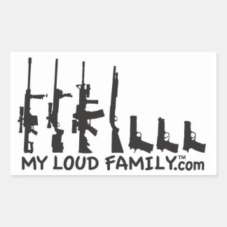 Gun Family - meine lauten Familiendecken Rechteckiger Aufkleber