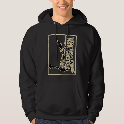 Gun Kitty Funny Cat Hoodie (Vorderseite)