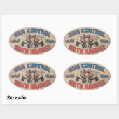 Gun-Kontrolle bedeutet beide Hände Ovaler Aufkleber (Blatt)