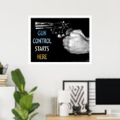 Gun-Kontrolle beginnt hier Poster (Heimbüro)