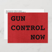 Gun Kontrolle jetzt auf Red Linen Texture Foto Postkarte (Vorne/Hinten)