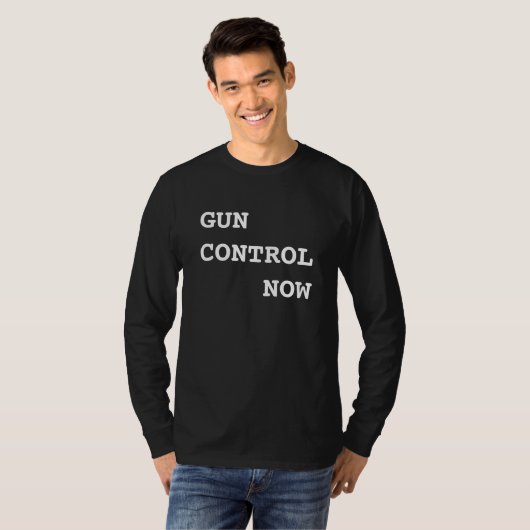 Gun Kontrolle Now, fett weißer Text, Protest März T-Shirt (Vorne ganz)