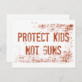 Gun Kontrolle Protest Postkarte | Kinder schützen (Vorne/Hinten)