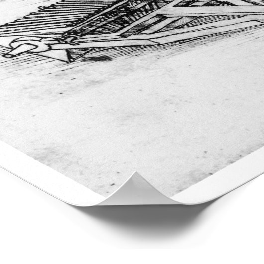 Gun mit Array von Barrels, Leonardo da Vinci Poster (Ecke)