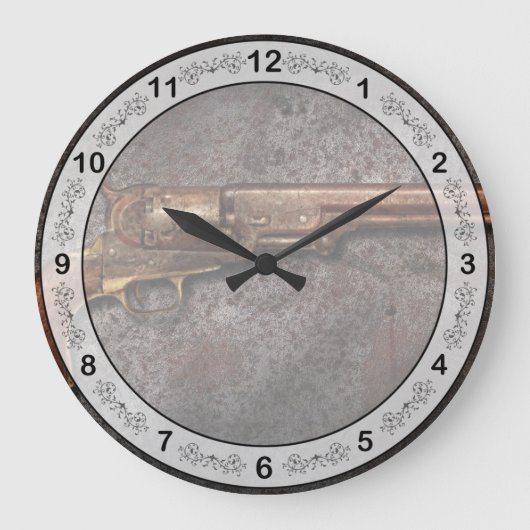 Gun - Modell 1851 - 36 Caliber Revolver Große Wanduhr (Vorderseite)