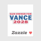 Gun Owner for Vance 2028 Aufkleber (Blatt)