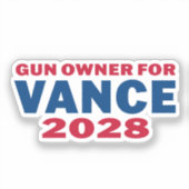 Gun Owner for Vance 2028 Aufkleber (Vorderseite)